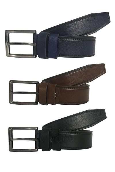 GoDeri Super set din piele naturală 3 piese 3,5 cm centură = 3 bucăți 81-83-84