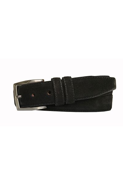 GoDeri 100% Genuine Quality Suede Leather 3.5 Cm Black Classic, Fabric Trouser Belt=dk-sü-kla