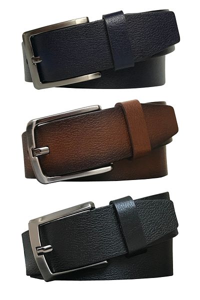 GoDeri Super set de 3 din piele naturală - cu centură de 4 cm