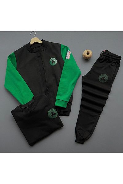 BSJEANS New Season Unisex College Jacket-Sweatpants Cotton Crew Neck Sweatshirt Combination