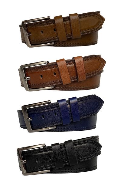 GoDeri Γνήσιο δέρμα με μοτίβο Premium Σετ 4 Μαύρο Καφέ Navy Blue Tan Jeans Αθλητική ζώνη 4,5 cm=4xçft.dkş