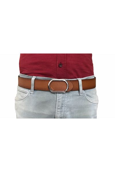 GoDeri Piele autentică New Trend, Cataramă argintie lucioasă, ovală, centură de culoare bronzată durabilă 4 cm=gotoka