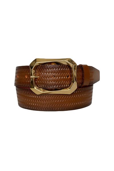 GoDeri 100% piele naturală, maro, curea de blugi pentru femei cu cataramă aurie 4 cm=tyc00419802436