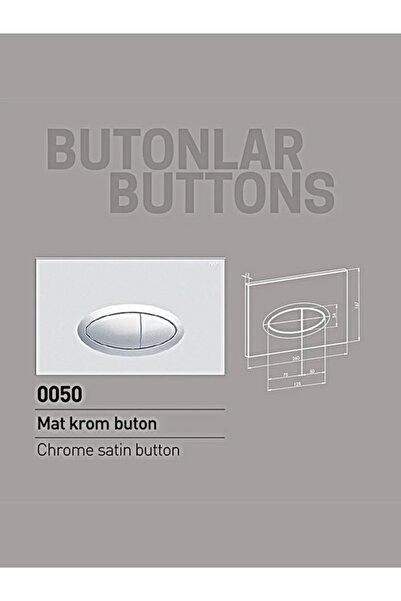 NKP Lüks Gömme Rezervuar Butonu Mat Krom