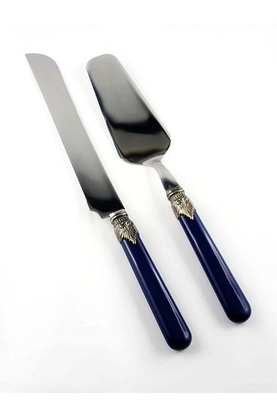 RİVADOSSİ SANDRO Rivadossi Classic Navy Blue Cake Serving Set