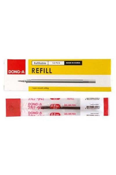 Dong-A My-gel Refill 0.5 Needle Tip Pen Refill 1 Box (12 Pieces) – Red