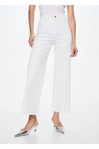 MANGO Woman Džínové kalhoty Culotte s vysokým pasem