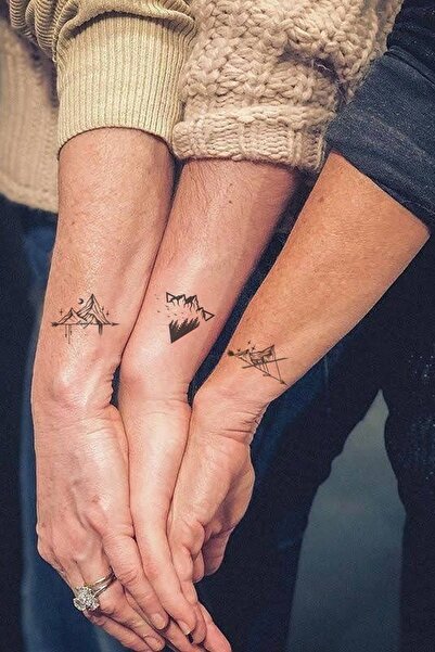 BiWini Geometrik Üçgen Ve Dağ Tattoo Bilek Kol Geçici Dövme