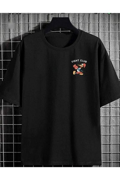 Josette Μπλουζάκι Unisex Black Woody's Light Club με στάμπα Oversize
