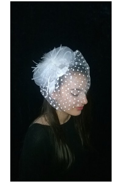 bbays new trend Bridal Cap, Wedding Hat Bridal Polka Dot Veil Bridal Voilet, Voilet Cap Bridal Hat