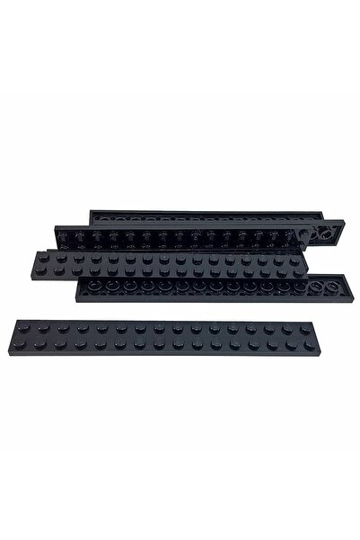 LEGO Orjinal Moc Custom Aksesuar Creator Plate 2 X 16 Uzun Düz Tuğla Siyah 2 ...