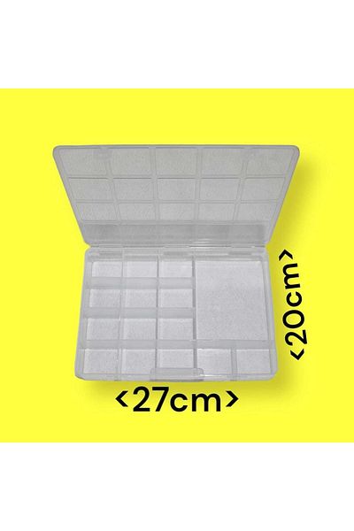 erdoğan hobi Organizer Box with Lid 15 Compartments Bead Box Material Box Organizing Box Multi-Purpose Box