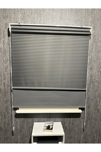 Genel Markalar Siyah Kalın Çizgili Yeni Sezon Antrasit Gri Storlu Çiftli Meka...