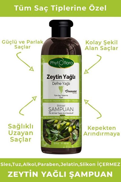 Phytoflora Salt-Free All Hair Types Special Olive Oil Herbal Shampoo 400 ml