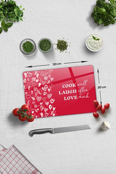 Decorita Glass Cutting Board - Glass Cutting Board |   Cook Well |   20cm X 30cm