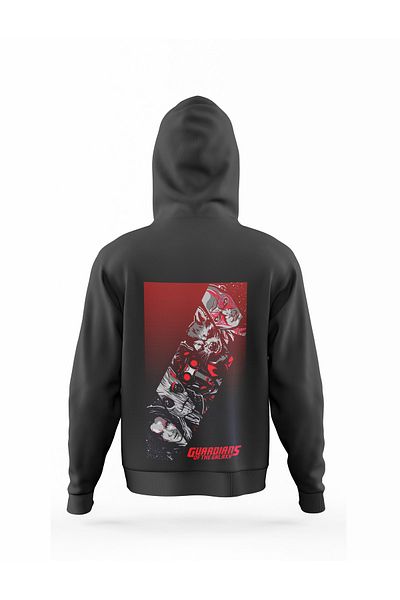 moda kolaj Music Back Printed Unisex Hooded Swatshirt