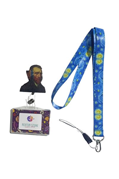 neptünstore Vincent Van Gogh 3'lü Set Boyun Ve Telefon Askı Ipi + Yoyo Yaka K...