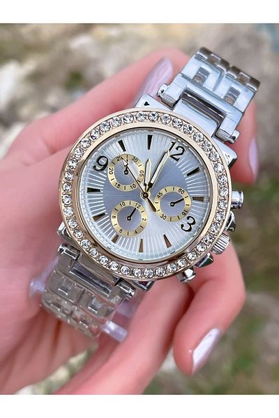 LOOQ Stone Detailed Women's Wristwatch