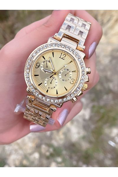 LOOQ Stone Detailed Women's Wristwatch