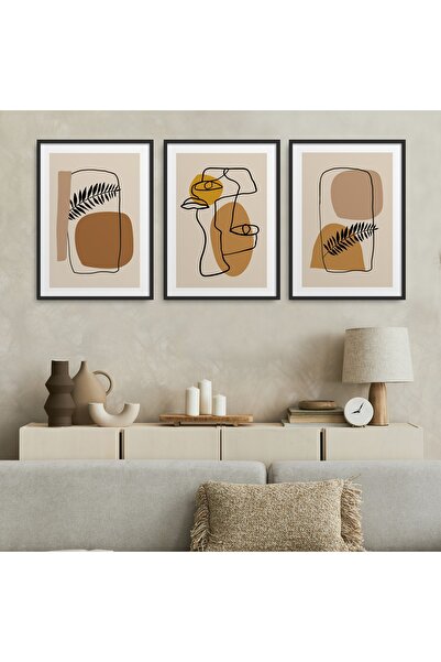 HOMEPACK Siyah Lamine Çerçeveli 3'lü Tablo Seti Hpn077