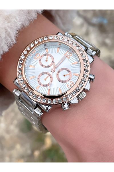 LOOQ Stone Detailed Women's Wristwatch