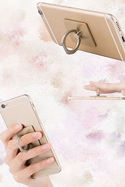 TechnoStation 360 Derece Telefon Halkası Yüzük Tutucu Stand Selfie Yüzüğü Uyumlu