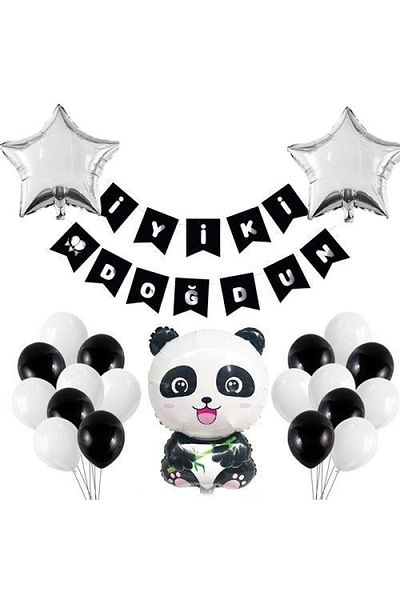 BEST PARTİ DOĞUM GÜNÜ PARTİ SÜSLERİ Panda Themed Wedding Party Set