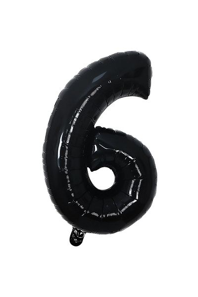 BEST PARTİ DOĞUM GÜNÜ PARTİ SÜSLERİ Foil Balloon Black Number 6 34 Inch 80 Cm