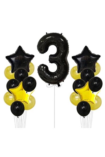 BEST PARTİ DOĞUM GÜNÜ PARTİ SÜSLERİ Sarı Gold Folyo Balon Rakam Set Dogum Gün...