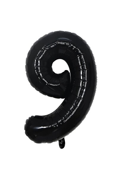 BEST PARTİ DOĞUM GÜNÜ PARTİ SÜSLERİ Foil Balloon Black Number 9 34 Inch 80 Cm