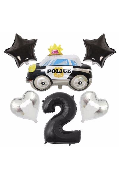 BEST PARTİ DOĞUM GÜNÜ PARTİ SÜSLERİ مجموعة بالونات سيارة الشرطة فويل كونسبت ل...