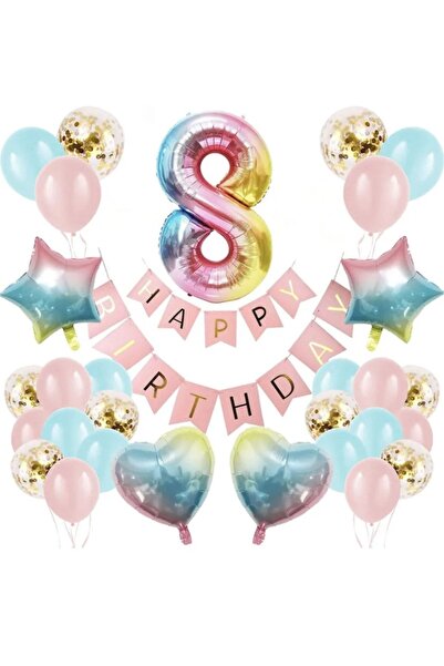 BEST PARTİ DOĞUM GÜNÜ PARTİ SÜSLERİ Renkli Folyo Balon Rakam Set Dogum Günü S...
