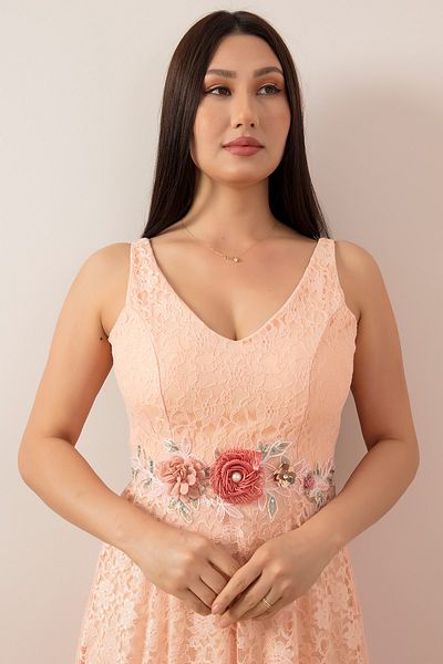 PULLIMM Varna 13102 Rochie din dantela cu talie florala