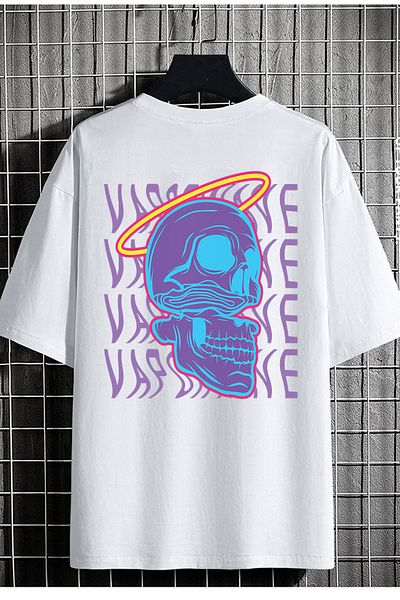 DEEPSENCE Λευκό μπλουζάκι Unisex Oversize - Vardvine Back Printed