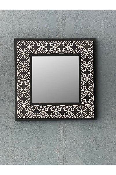 Oscar Stone Decor Oscar Stone Ahşap Çerçeveli Mozaik Doğaltaş Ayna 33 Cm X 33 Cm