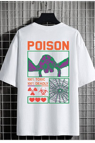 DEEPSENCE Μπλουζάκι Poison Back Printed Unisex Λευκό Oversize