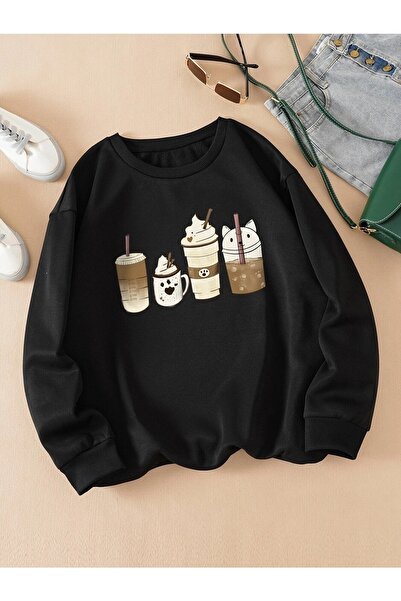 DAXİS Sportwear Company Καφέ Πράσινο Μαύρο Φούτερ με στάμπα Unisex Oversize