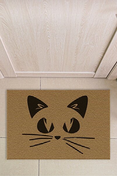Decovetro Shadow Cat Patterned Front Door Carpet Mat 40 X 60 cm