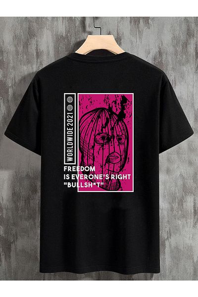 DEEPSENCE Μαύρο μπλουζάκι Unisex Oversize - Juctice Back Printed