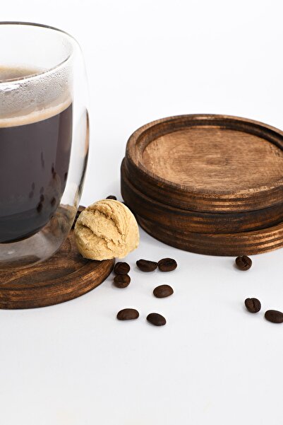 wudie طقم شاي وقهوة لأربعة أشخاص مع أطباق خشبية