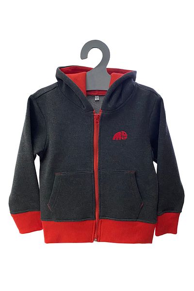 molica baby Unisex Children's Sweat Jacket with Embroidered Ribbon Inside Zippered Hooded