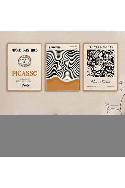 HOMEPACK Комплект за рисуване от 3 части с рамка от естествено дърво Hpn106