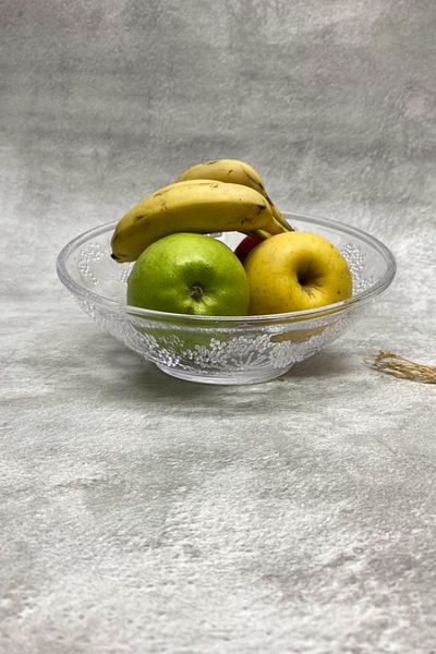 Jenisa Handmade Glass Trapezoid Model Large Patterned Bowl 22 Cm