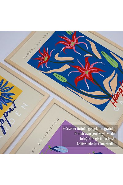 HOMEPACK Комплект за рисуване от 3 части с рамка от естествено дърво Hpn095