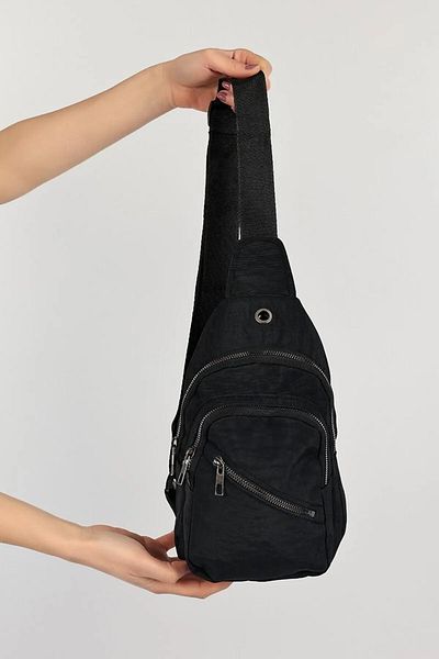 Elentra Unisex Black Side Cross Chest and Waist Bag, Bag with Headphone USB Port and Mobile Phone Compartment