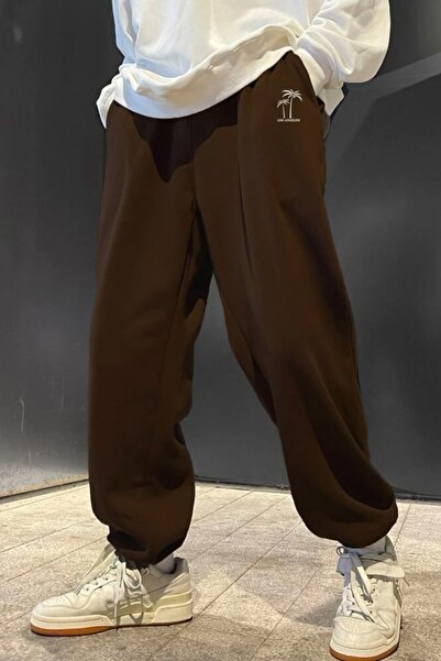 North London Παντελόνι La Print Oversize καφέ φούτερ