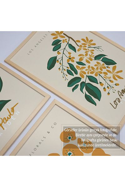 HOMEPACK Комплект за рисуване от 3 части с рамка от естествено дърво Hpn112