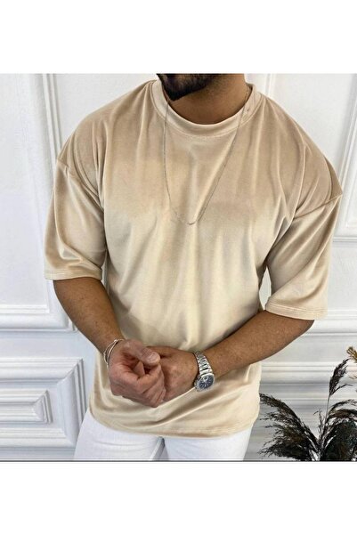 elkumoda T-shirt Oversize T-Shirt Loose Fit Velvet T-Shirt