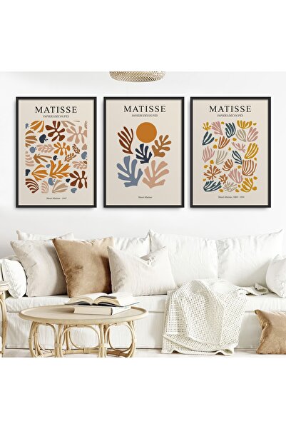 HOMEPACK Set de pictură din 3 piese cu cadru laminat negru Hpn115