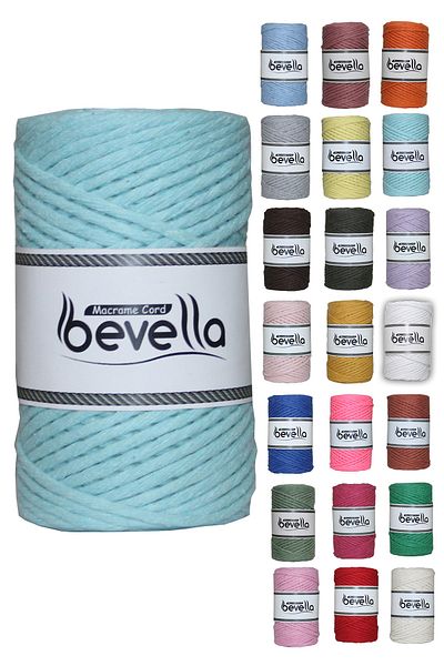 Bevella Macrame Cord Taranan Macrame Thread 3mm Single Twist Scannable Cotton Macrame Thread Turquoise